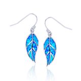 Opal Sterling Silver Maile Leaf Dangling Earrings Opal Sterling Silver Maile Leaf Dangling Earrings