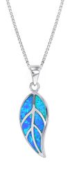 Opal Sterling Silver Maile Leaf Pendant Hawaii