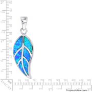 Opal Sterling Silver Maile Leaf Pendant Hawaii