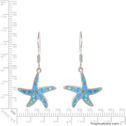 Opal Sterling Silver Starfish Dancing Dangling Earrings Hawaii