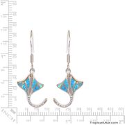 Opal Sterling Silver Stingray Curve Dangling Earrings Hawaii