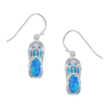 Opal Sterling Silver Turtle Slipper Dangling Earrings Opal Sterling Silver Turtle Slipper Dangling Earrings