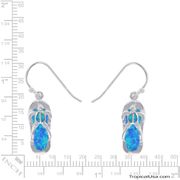 Opal Sterling Silver Turtle Slipper Dangling Earrings
