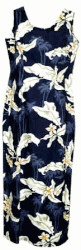 Overnighter Long Tank Tropical Dress Navy (XS)