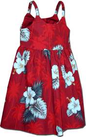 Pacific Legend Kids Dress Hibiscus Islands Red Pacific Legend Kids Dress Hibiscus Islands Red