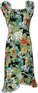 Pacific Legend Maui Tropics Hawaiian Muumuu Black