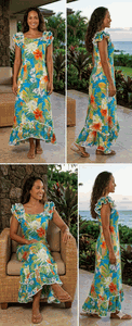 Pacific Legend Maui Tropics Hawaiian Muumuu Blue Pacific Legend Maui Tropics Hawaiian Muumuu Blue