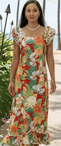 Pacific Legend Maui Tropics Hawaiian Muumuu Red