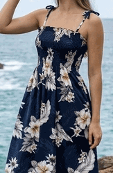 Pacific Legend Plumeria Hibiscus-Hawaiian Tube Dress 332-3162 Navy Pacific Legend Plumeria Hibiscus-Hawaiian Tube Dress 332-3162 Navy