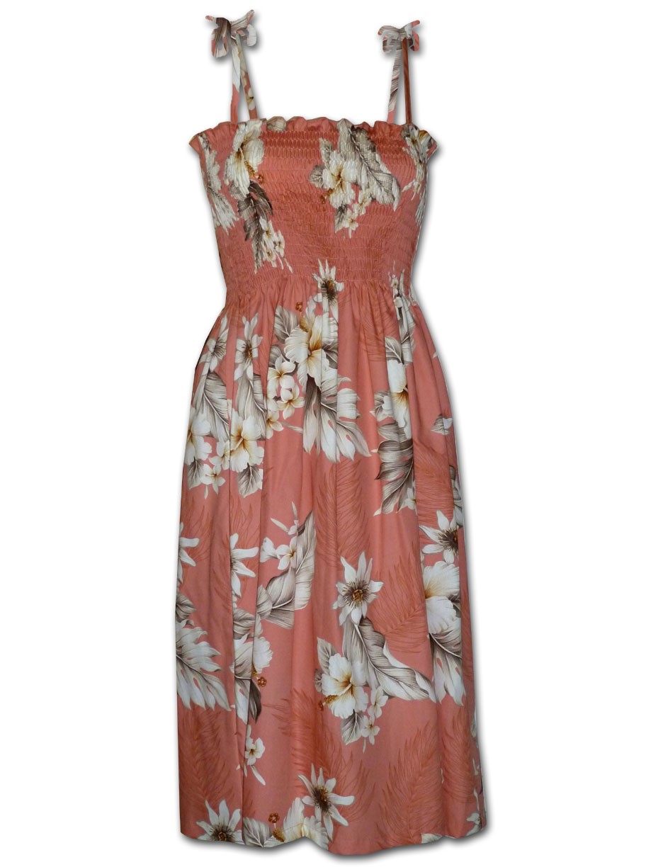 Pacific Legend Plumeria HibiscusHawaiian Tube Dress 3323162 Peach