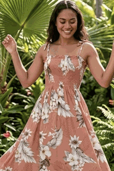 Pacific Legend Plumeria Hibiscus-Hawaiian Tube Dress 332-3162 Peach Pacific Legend Plumeria Hibiscus-Hawaiian Tube Dress 332-3162 Peach
