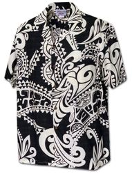 Pacific Legend Tribal Tattoo Designs Men's Aloha Shirt 3984Black
