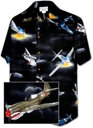 Pacific Legend World War 2 Planes Men's Shirt Black