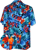 Pacific Parrots Men's Hawaiian Shirt Black