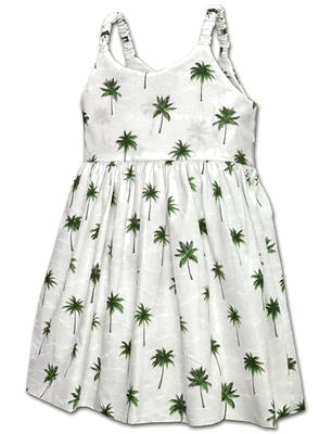 Palm Trees Toddler Girl Cute Dress 3976Green