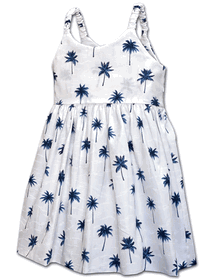 Palm Trees Toddler Girl Cute Dress 3976Navy Palm Trees Toddler Girl Cute Dress 3976Navy