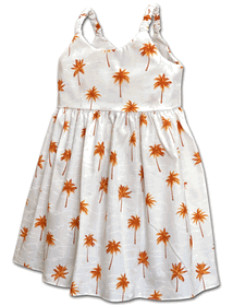 Palm Trees Toddler Girl Cute Dress 3976Orange Palm Trees Toddler Girl Cute Dress 3976Orange