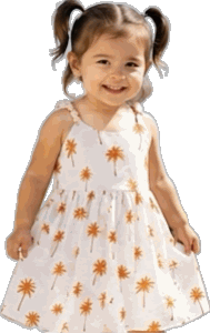 Palm Trees Toddler Girl Cute Dress 3976Orange