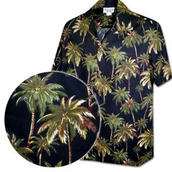 Palms Men's Hawaiian Shirt 3906Black