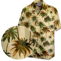 Palms Men's Hawaiian Shirt 3906Maize