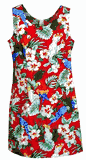 Parrot and Leaves Red Tank  Dress (S)