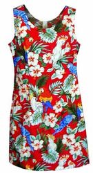 Parrot and Leaves Red Tank  Dress (S)