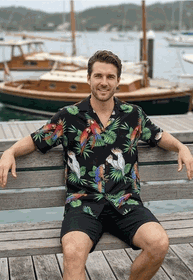 Parrot Hawaiian Shirts Black Jungle Birds