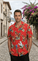Parrot Hawaiian Shirts Red Jungle Birds