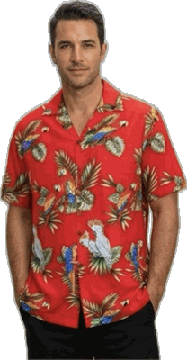 Parrot Hawaiian Shirts Red Jungle Birds Parrot Hawaiian Shirts Red Jungle Birds