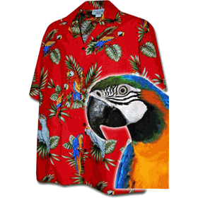 Parrot Hawaiian Shirts Red Jungle Birds Parrot Hawaiian Shirts Red Jungle Birds