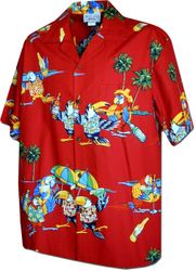 Parrots Party Red Hawaiian Shirt