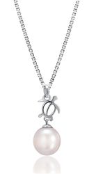 Pearl Freshwater Cultured Tribal Turtle Drop Sterling Silver Pendant Hawaii