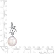 Pearl Freshwater Cultured Tribal Turtle Drop Sterling Silver Pendant Hawaii