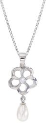 Pearl Plum Flower Freshwater Cultured Sterling Silver Pendant