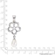 Pearl Plum Flower Freshwater Cultured Sterling Silver Pendant