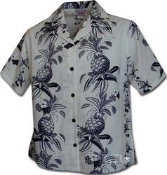 Pineapple Panels Women Hawaiian Clothing White