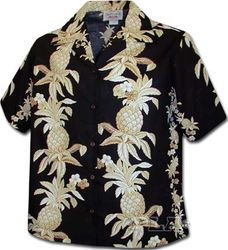 Pineapple Panels Womens Hawaiian Clothing Black Pineapple Panels Womens Hawaiian Clothing Black