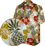 Pineapple Plantation Men's Aloha Shirt Orange