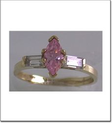 Pink Cubic Zirconia-48 Ring Size 7