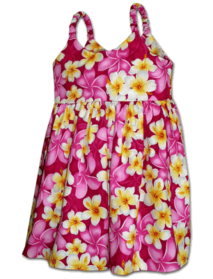 Plumeria Hawaii Toddler Girl Cute Dress 3932Pink