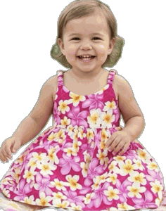 Plumeria Hawaii Toddler Girl Cute Dress 3932Pink