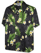 Positive Plumeria Men's Aloha Shirts 3980Black