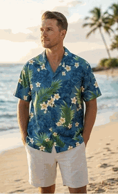Positive Plumeria Men's Aloha Shirts 3980Teal Positive Plumeria Men's Aloha Shirts 3980Teal