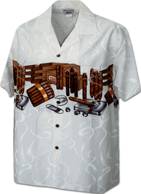 Premium Cigars Men's Cotton Shirts 3866White