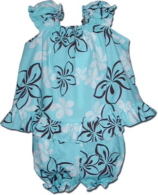 Quick Sand Blue Infant Hawaiian Cabana Set 