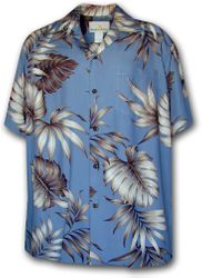 Rayon Hawaiian Shirts Tropical Aloha Blue