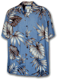 Rayon Hawaiian Shirts Tropical Aloha Blue