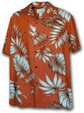 Rayon Hawaiian Shirts Tropical Aloha Rust