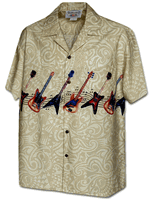 Rock and Roll Guitars Pacific Legend Men's Camp Shirts 3966Khaki