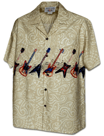 Rock and Roll Guitars Pacific Legend Men's Camp Shirts 3966Khaki